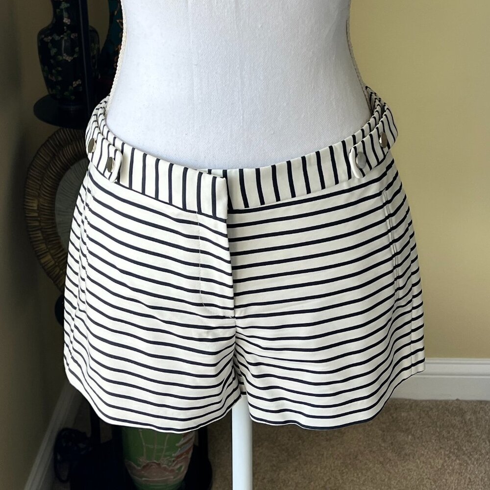 Sailor Nautical Navy Striped Blue and White Shorts